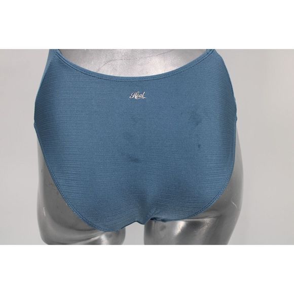 HEAT SHINY BLUE ONE PIECE M STRAPPY SWIMSUIT WOMENS OPEN BACK - Picture 6 of 11